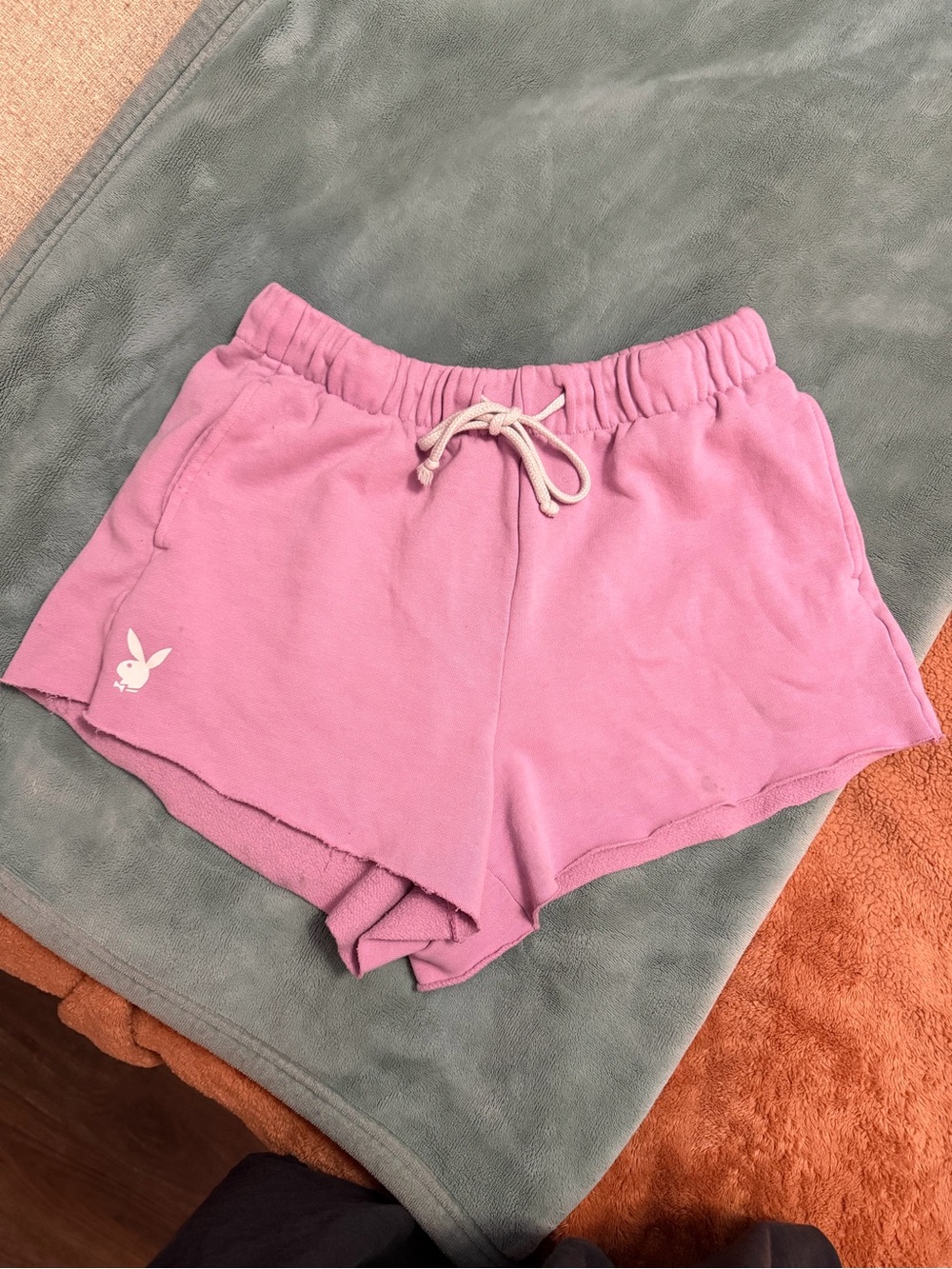 PLAYBOY Lavender Pink Terry Lounge Shorts with Drawstring